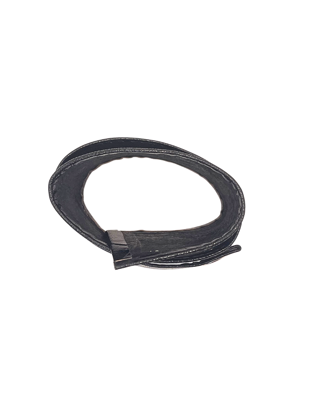 Black Faux Leather Wrap Bracelet