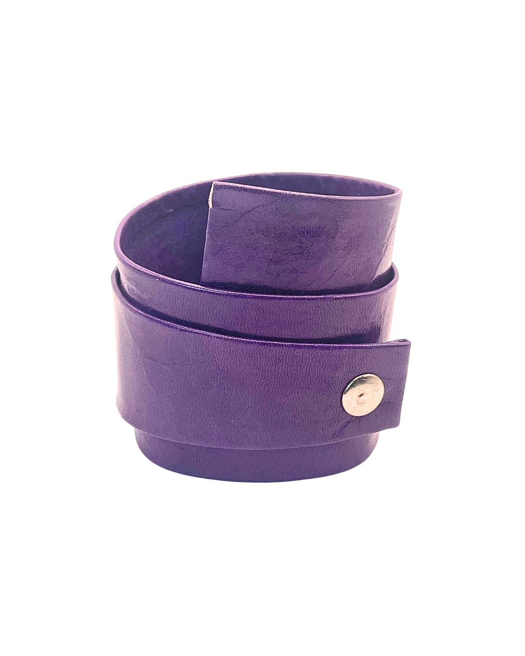 Purple Faux Leather Wrap Bracelet