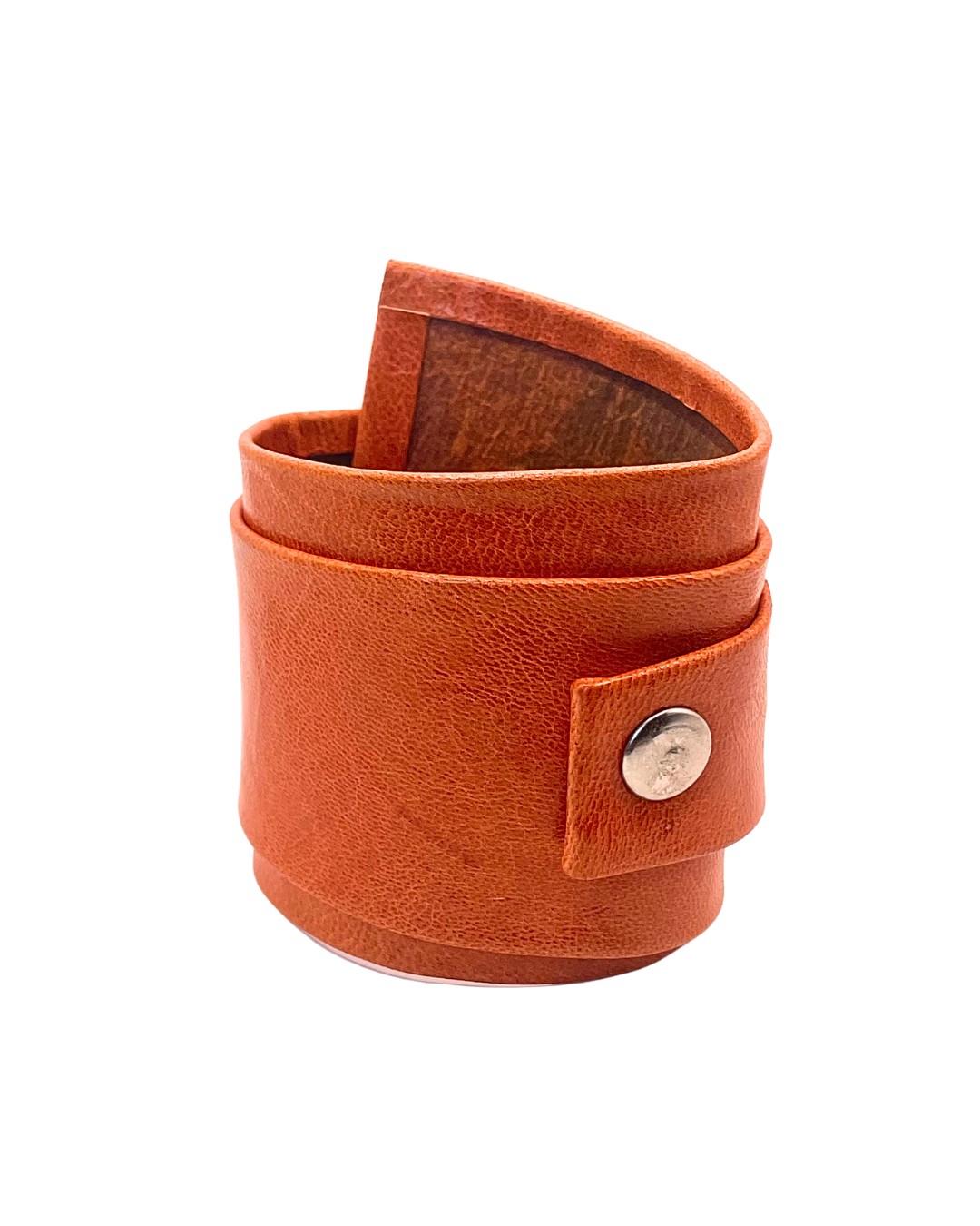Orange Faux Leather Wrap Bracelet