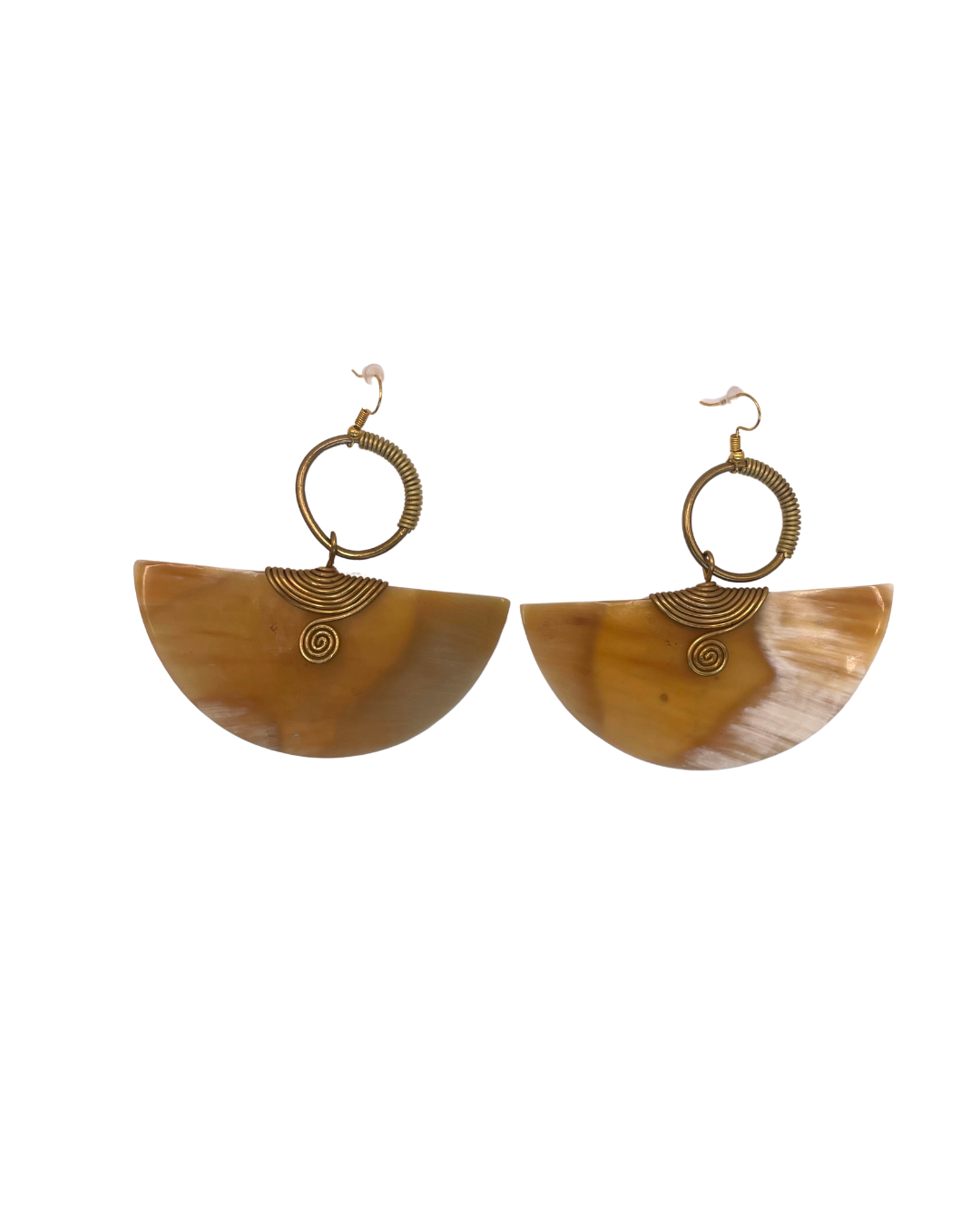 Wood Brass Earring