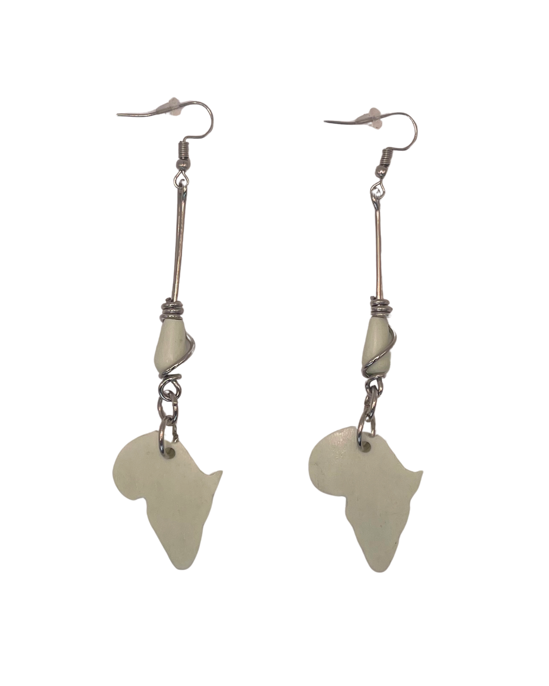 African Map Bone Earring