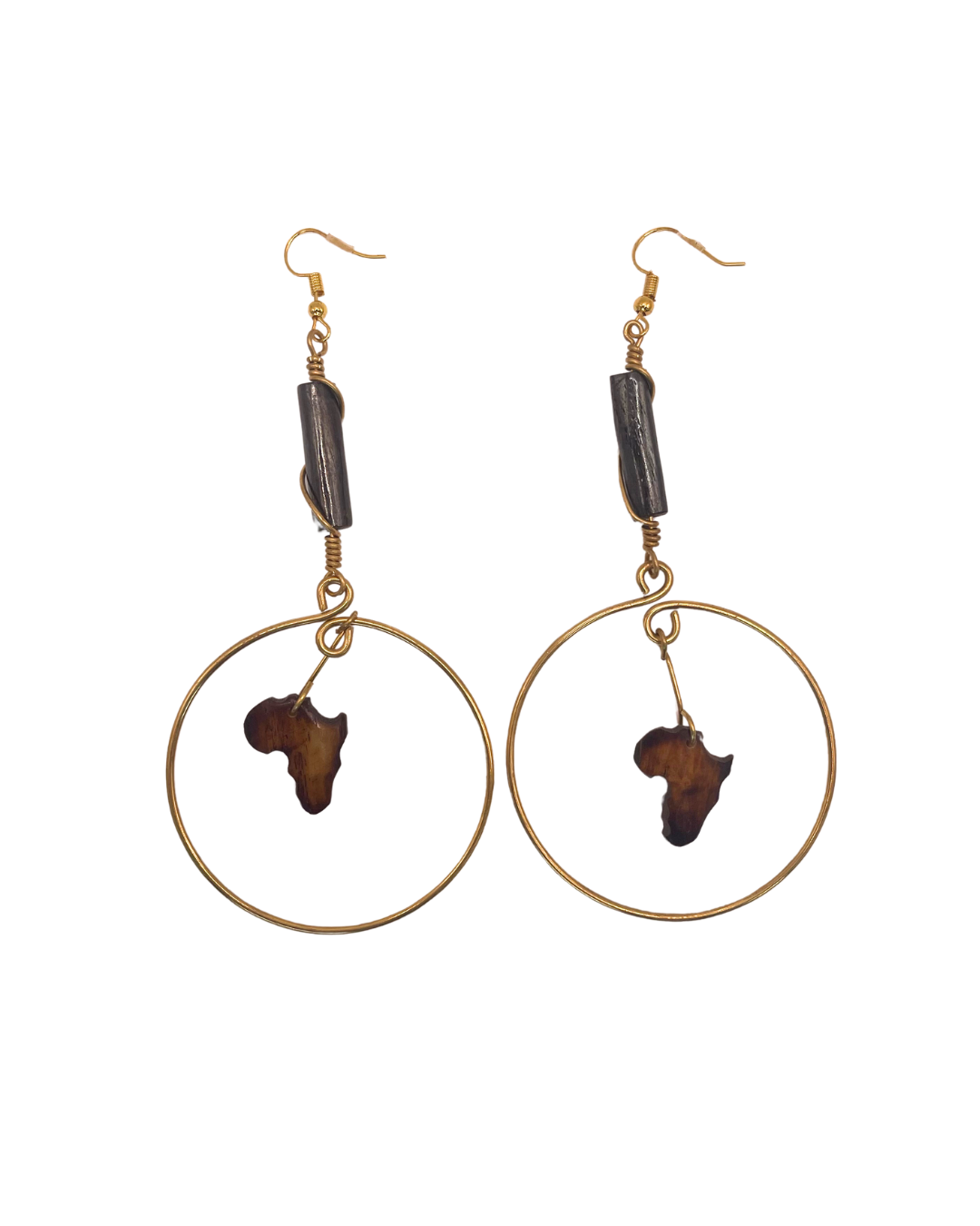 African Map Hoop Earring