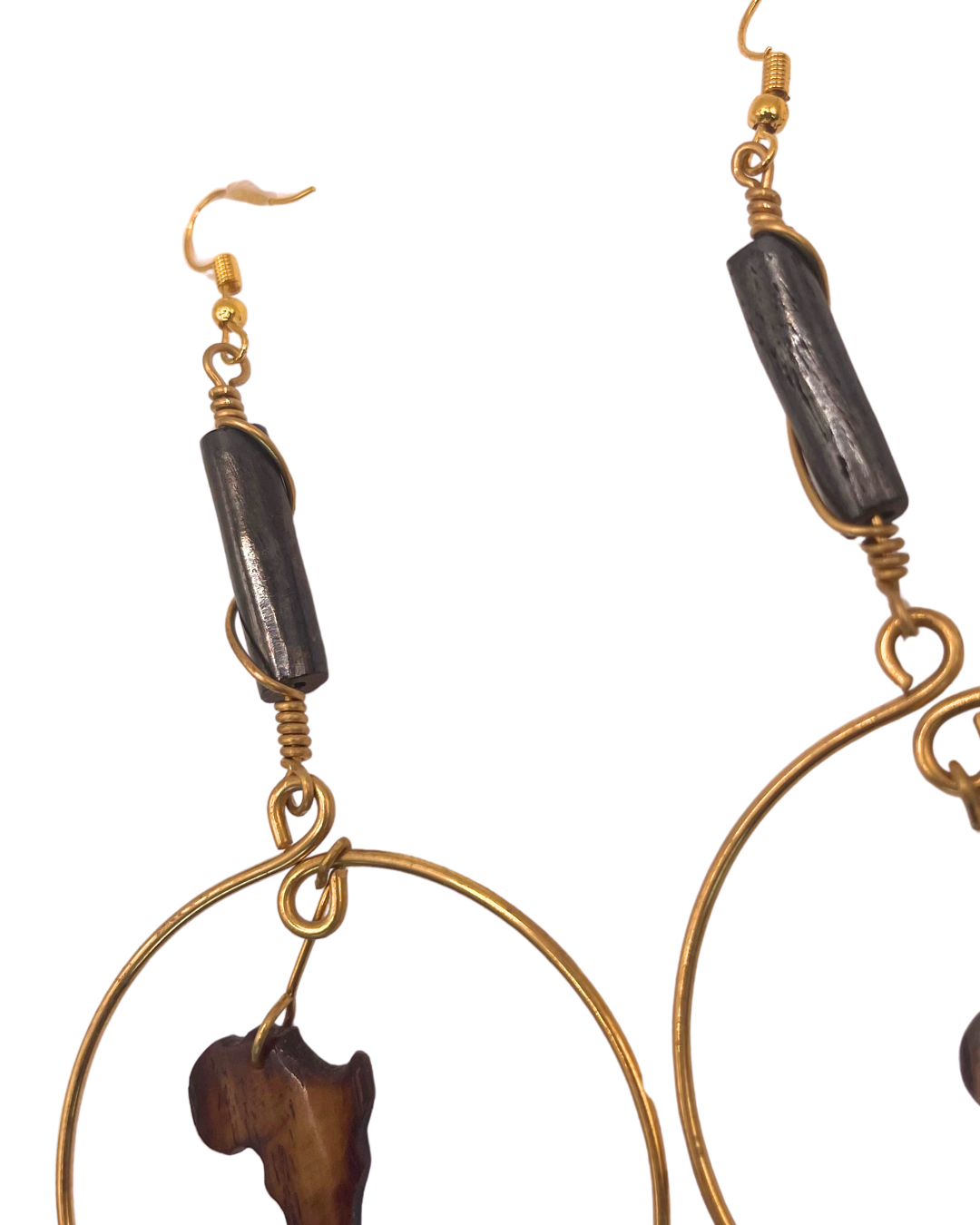 African Map Hoop Earring