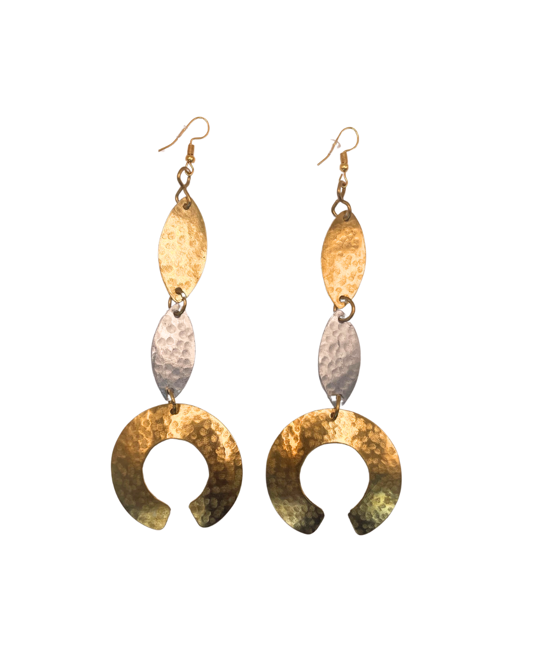 Brass Gold and Silver Aluminum Earring