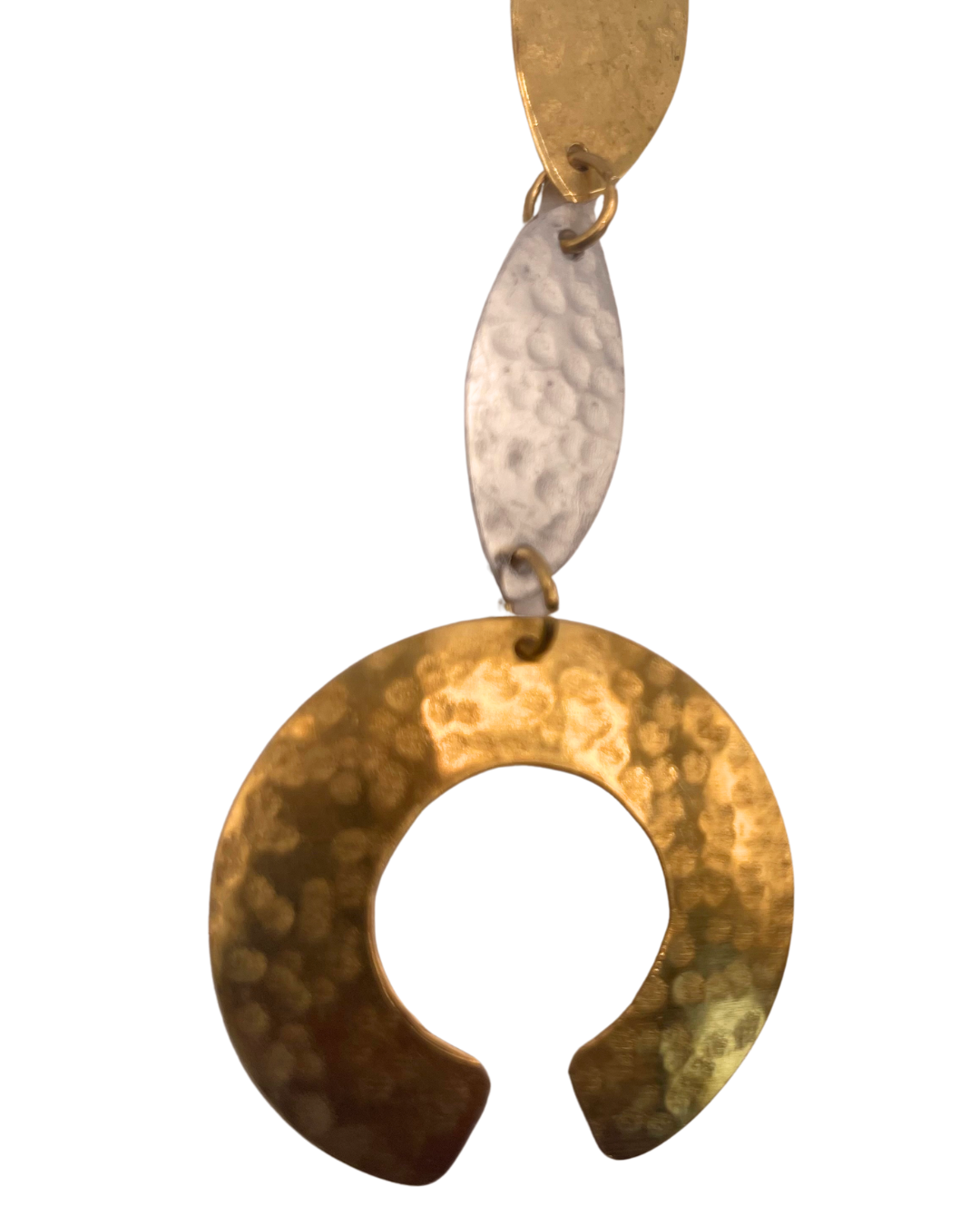 Brass Gold and Silver Aluminum Earring