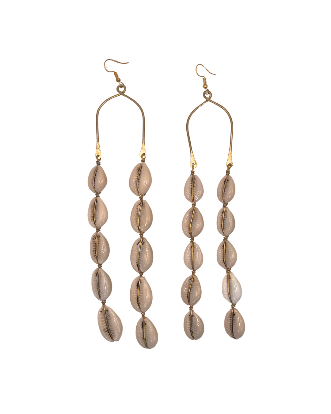 Multi Cowrie Shell Long Earring