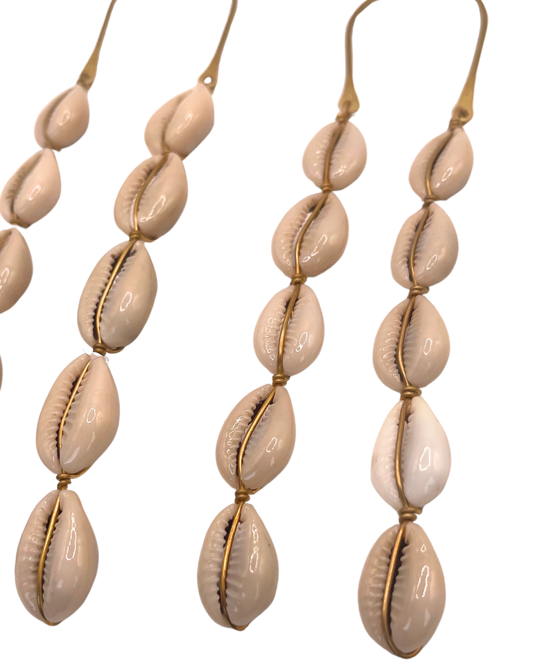 Multi Cowrie Shell Long Earring