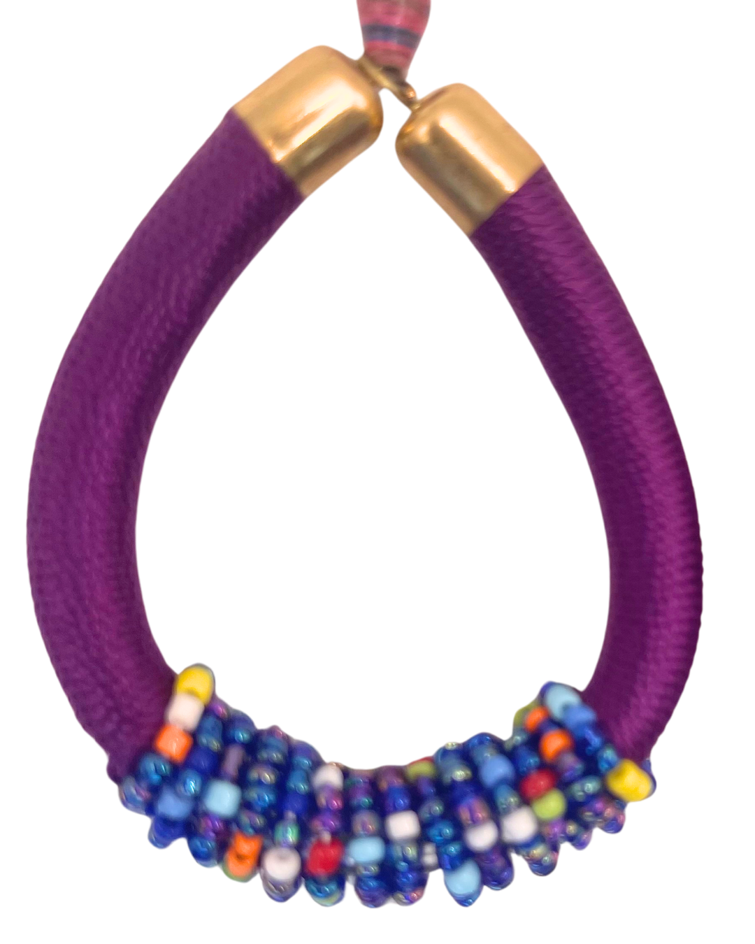 Purple Multicolor Bead Earring