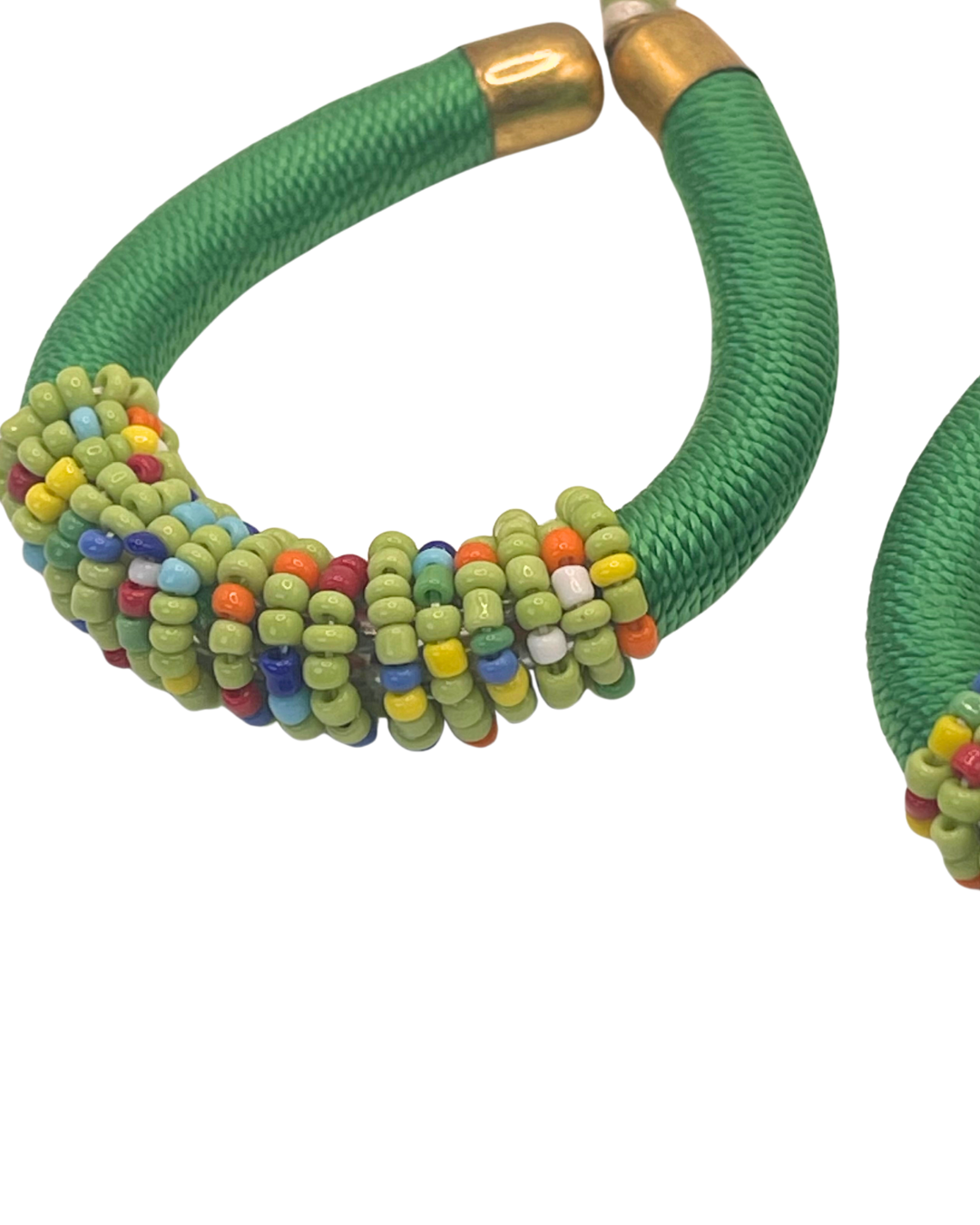 Green Multicolor Bead Earring