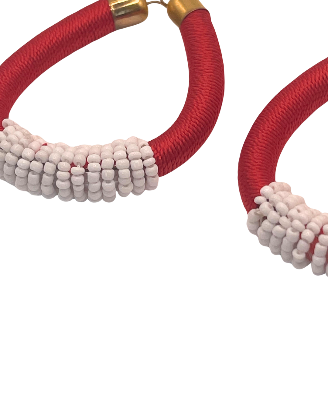 Red Multicolor Bead Earring