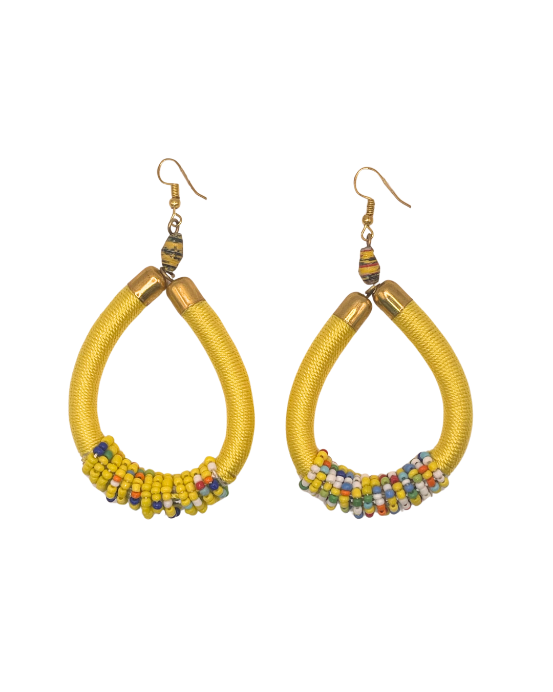 Yellow Multicolor Bead Earring