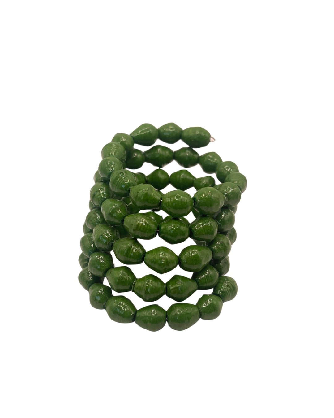 Forest Green Paper Bead Bracelet