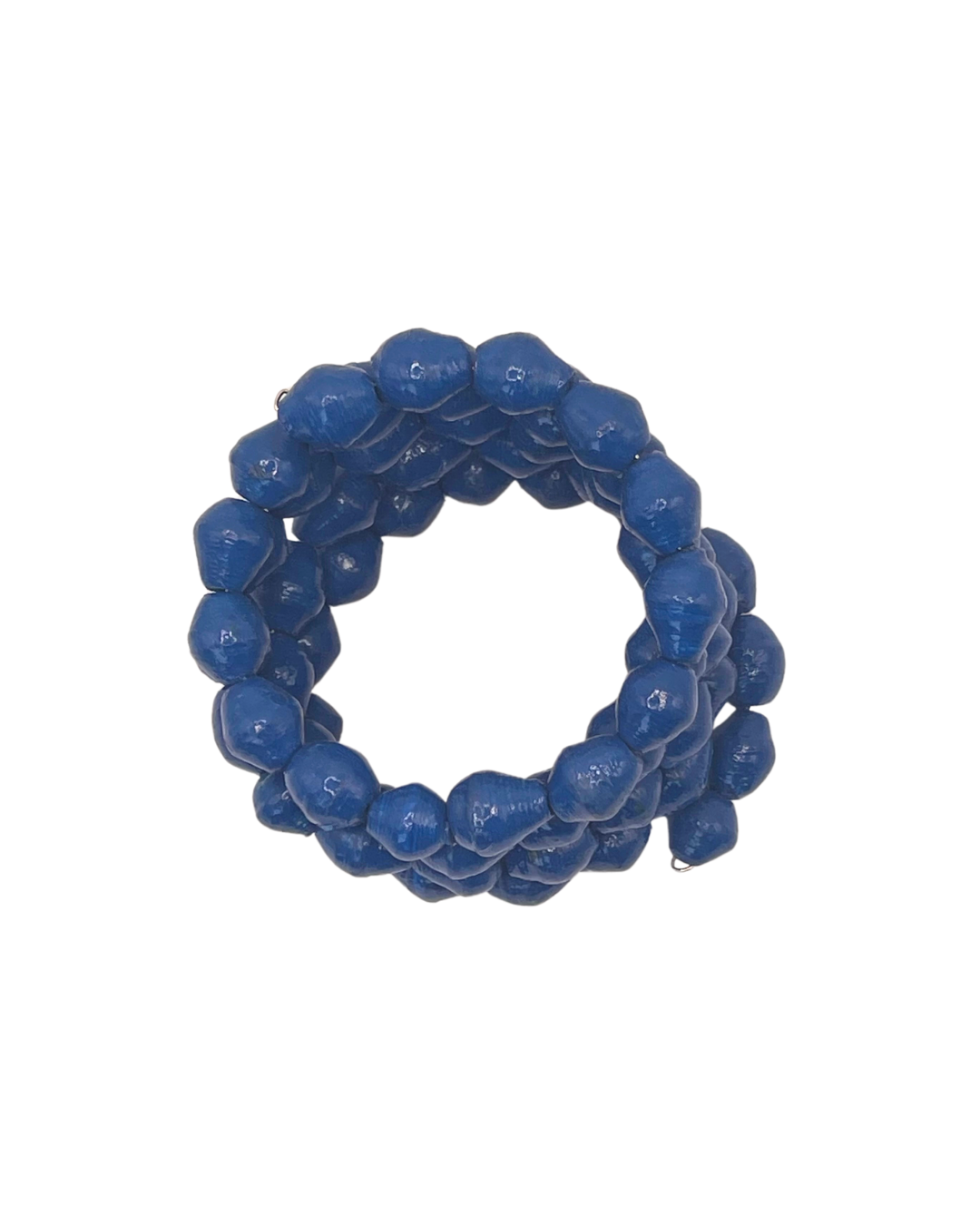 Blue Paper Bead Bracelet