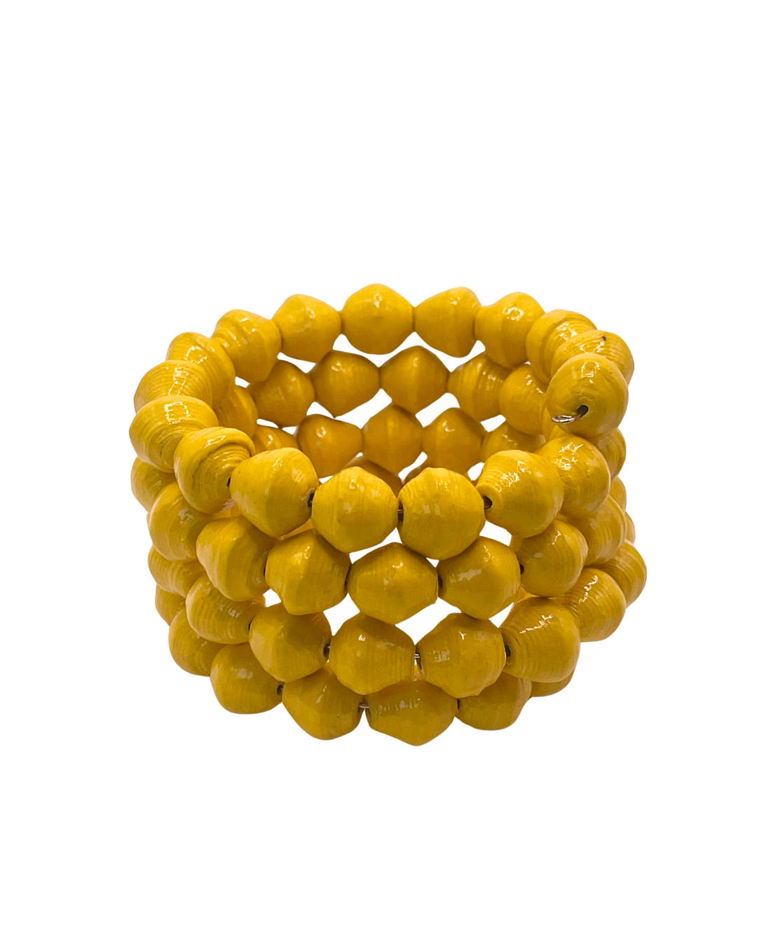 Yellow Paper Bead Bracelet