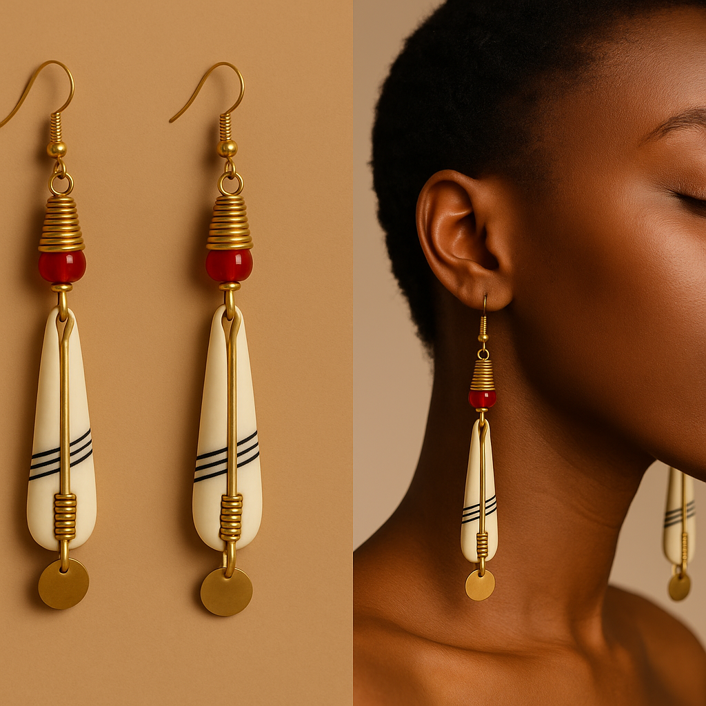 Brass bone earring
