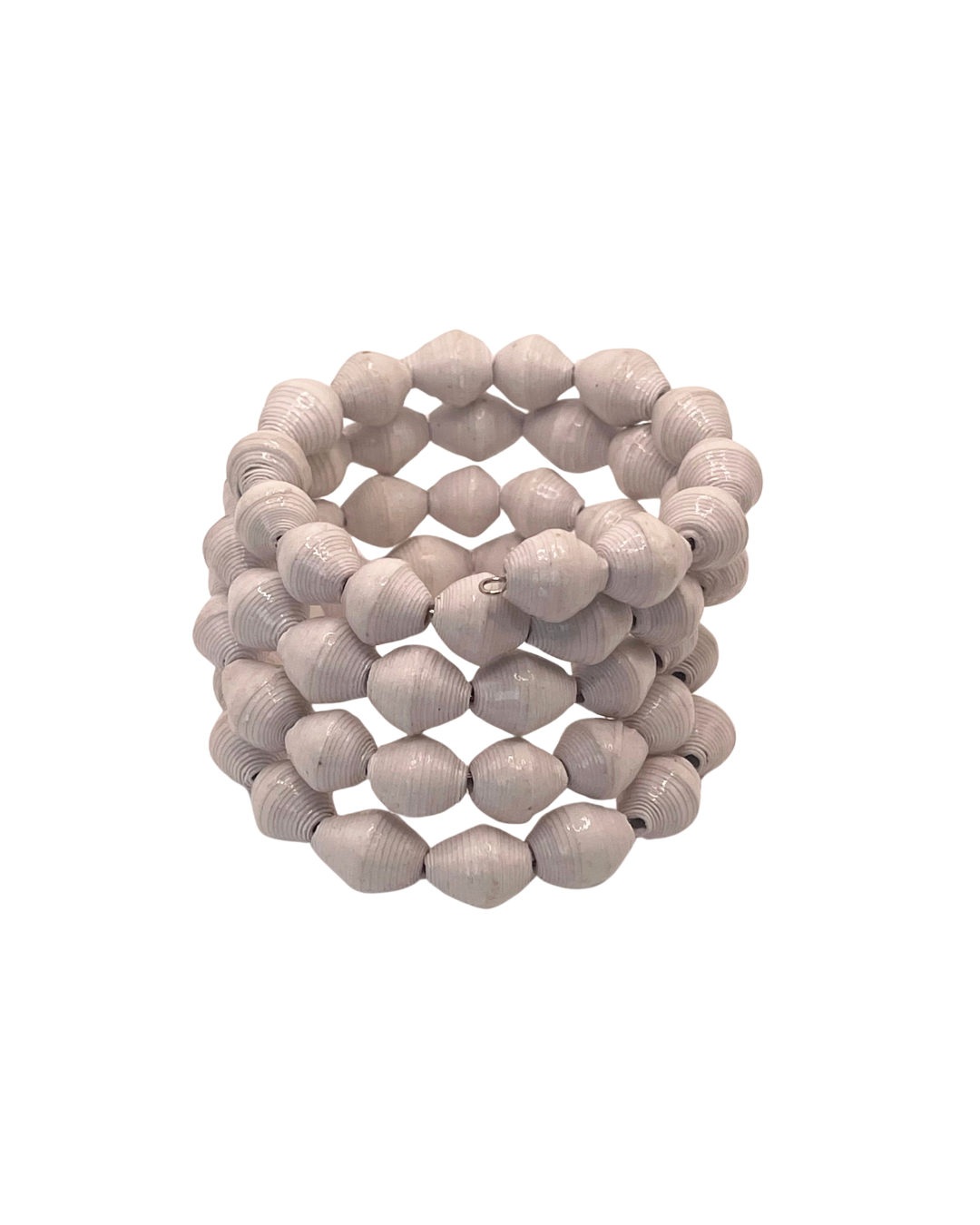 White Paper Bead Bracelet