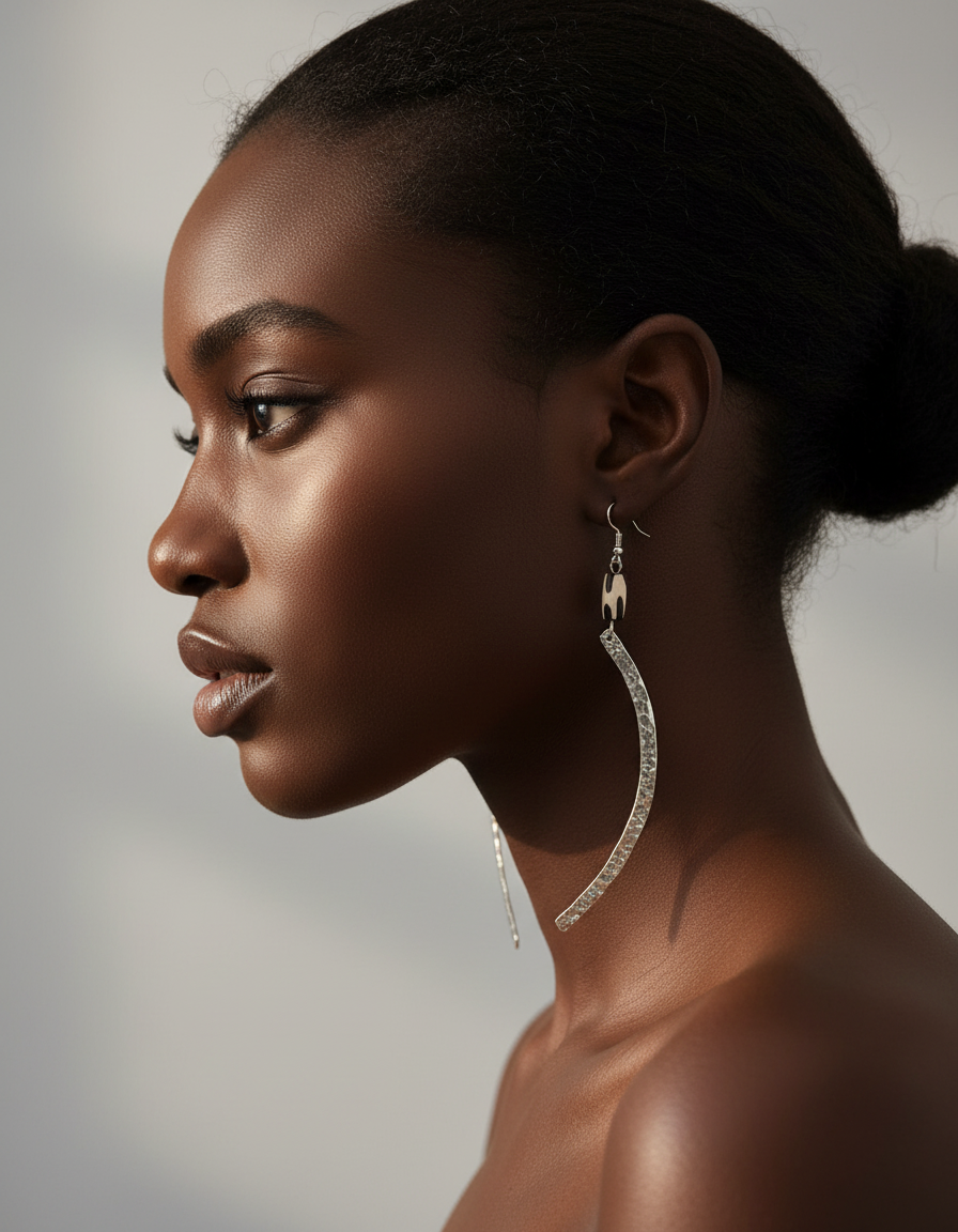 Brass/Bone Earring