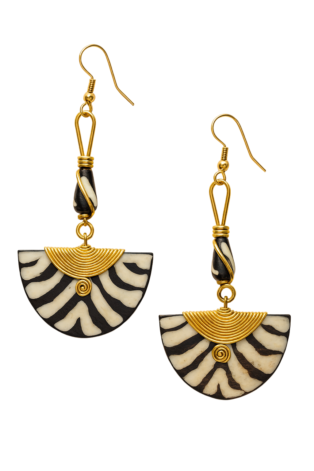 Brass bone earring
