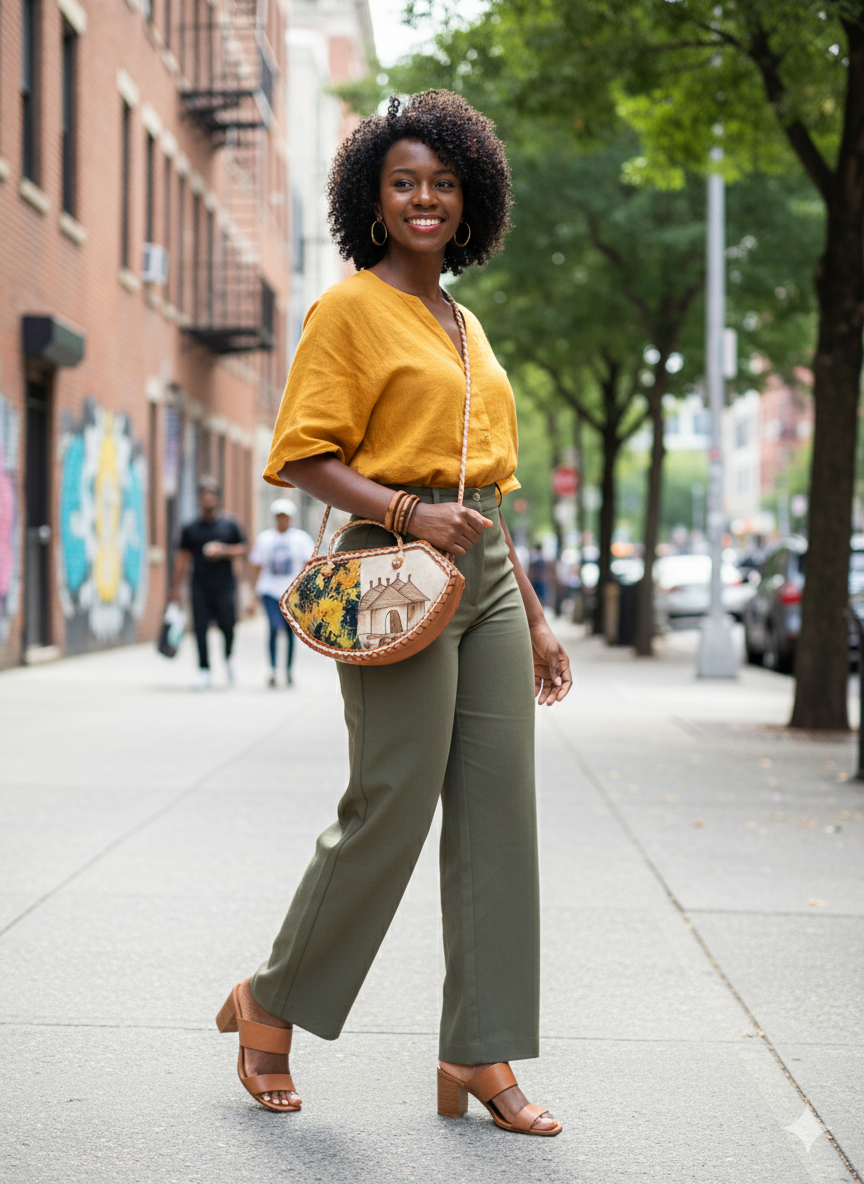 Burkinabe Batik Leather Handbag