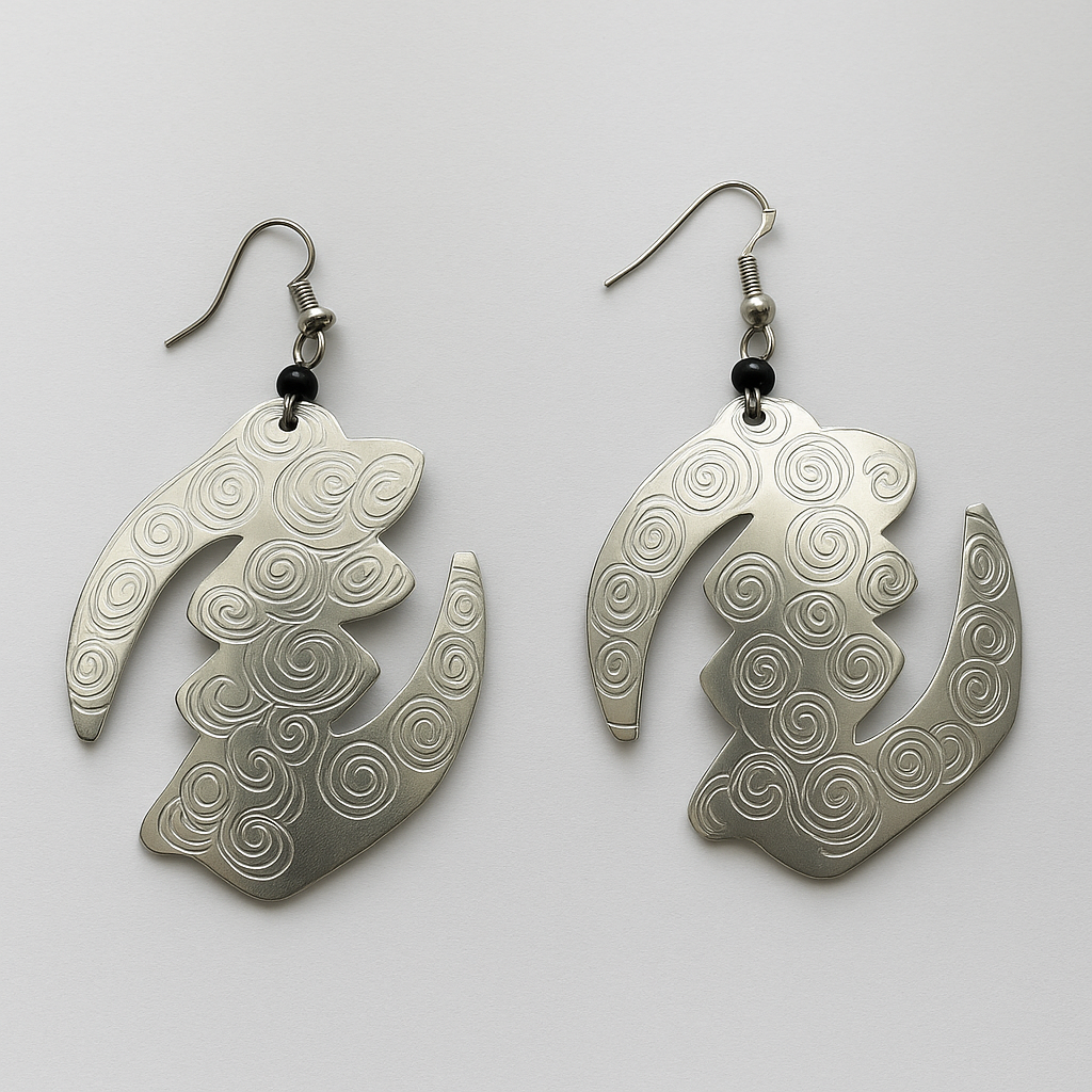 Aluminium Gye Nyame earring