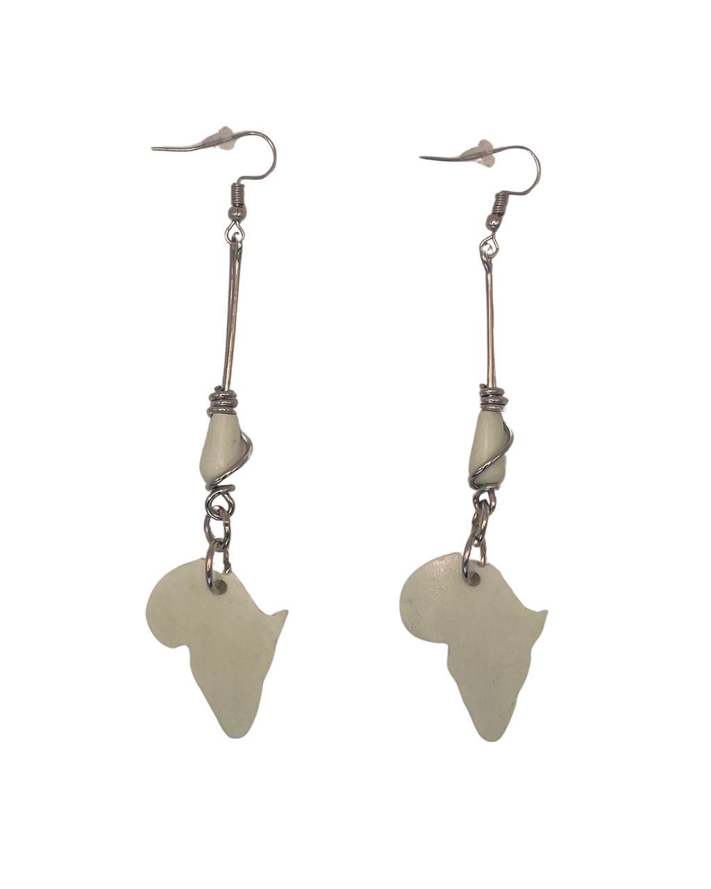 African Map Bone Earring