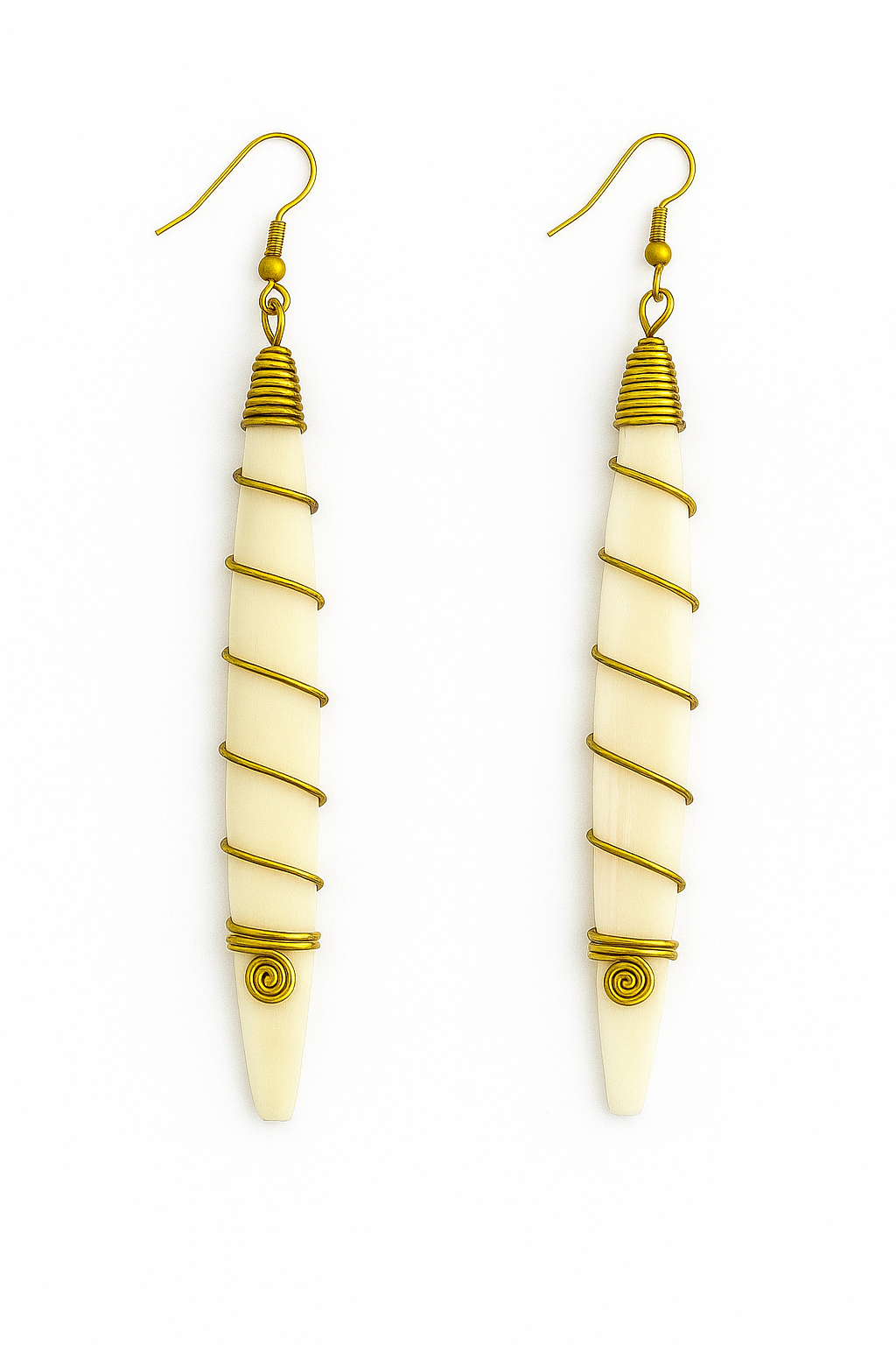 Brass bone earring