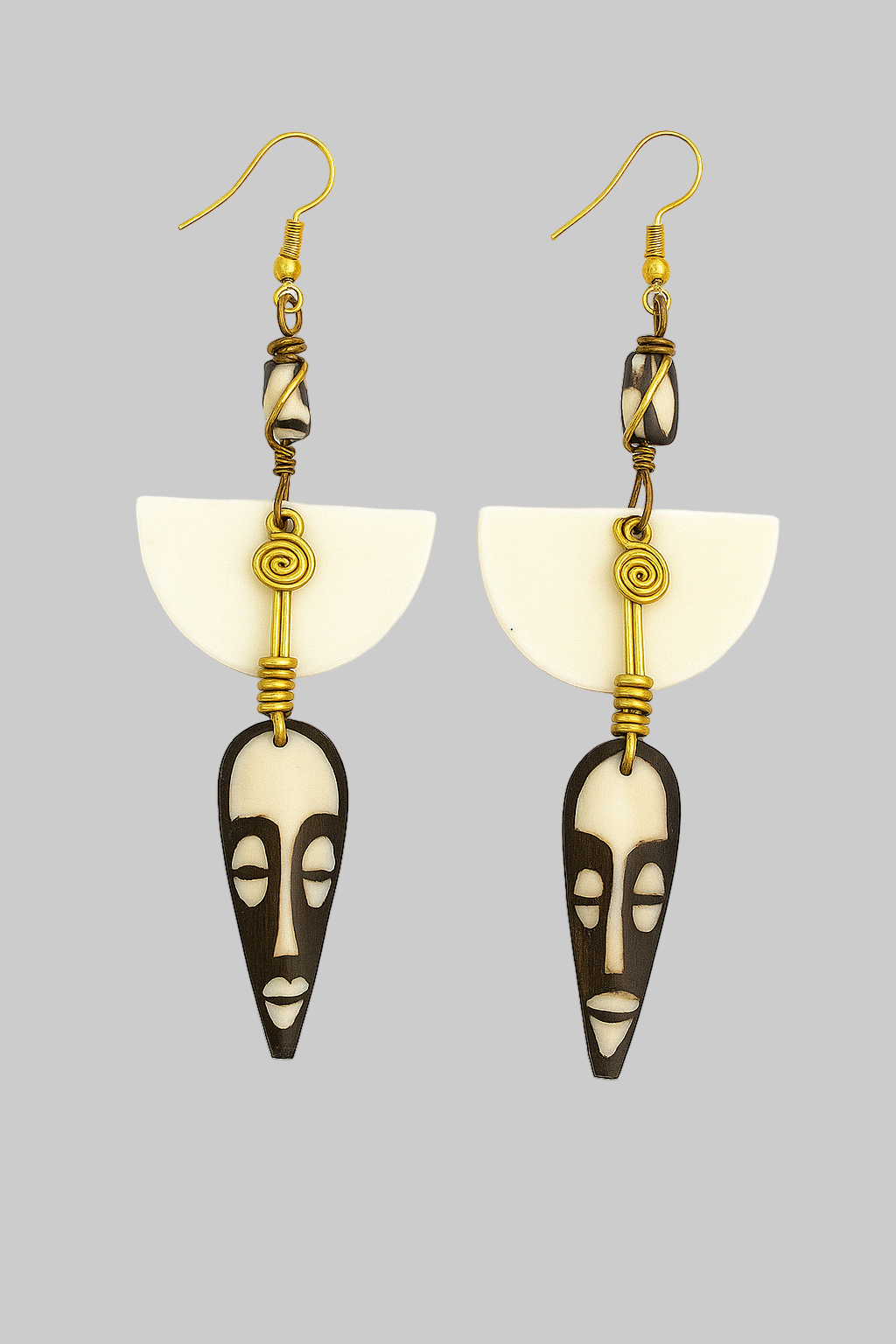 Bone mask earring