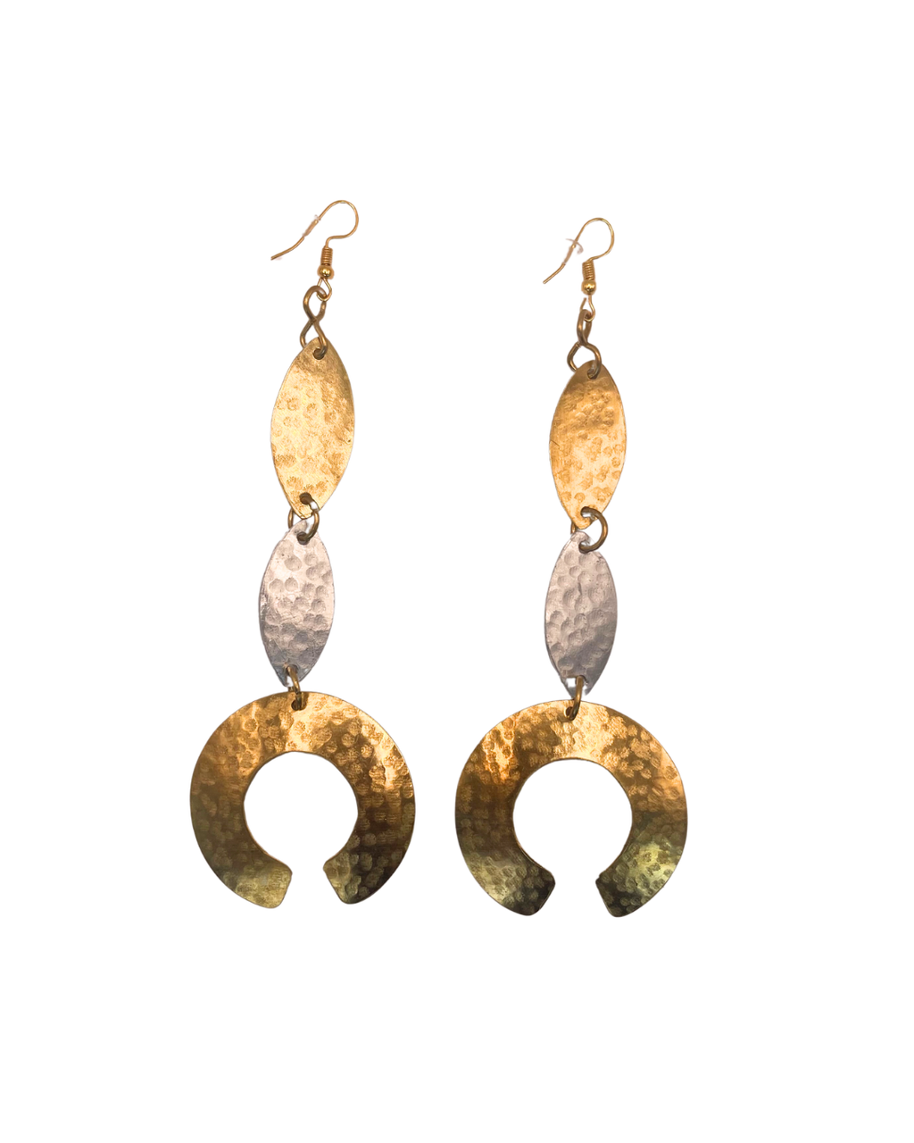 Brass Gold and Silver Aluminum Earring