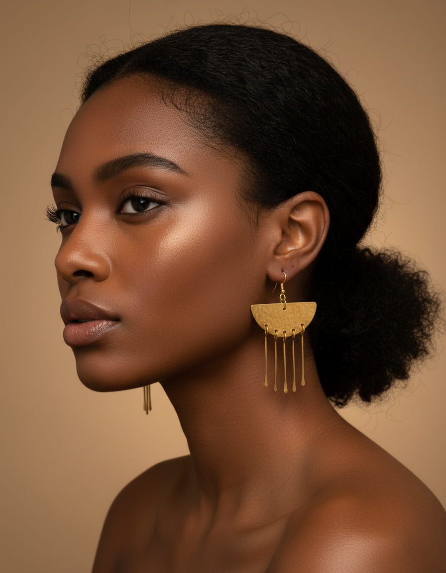 Gold Brass Tear Drop Earring