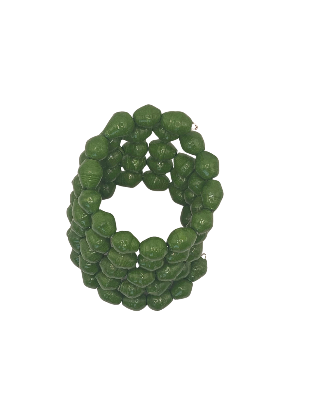 Forest Green Paper Bead Bracelet