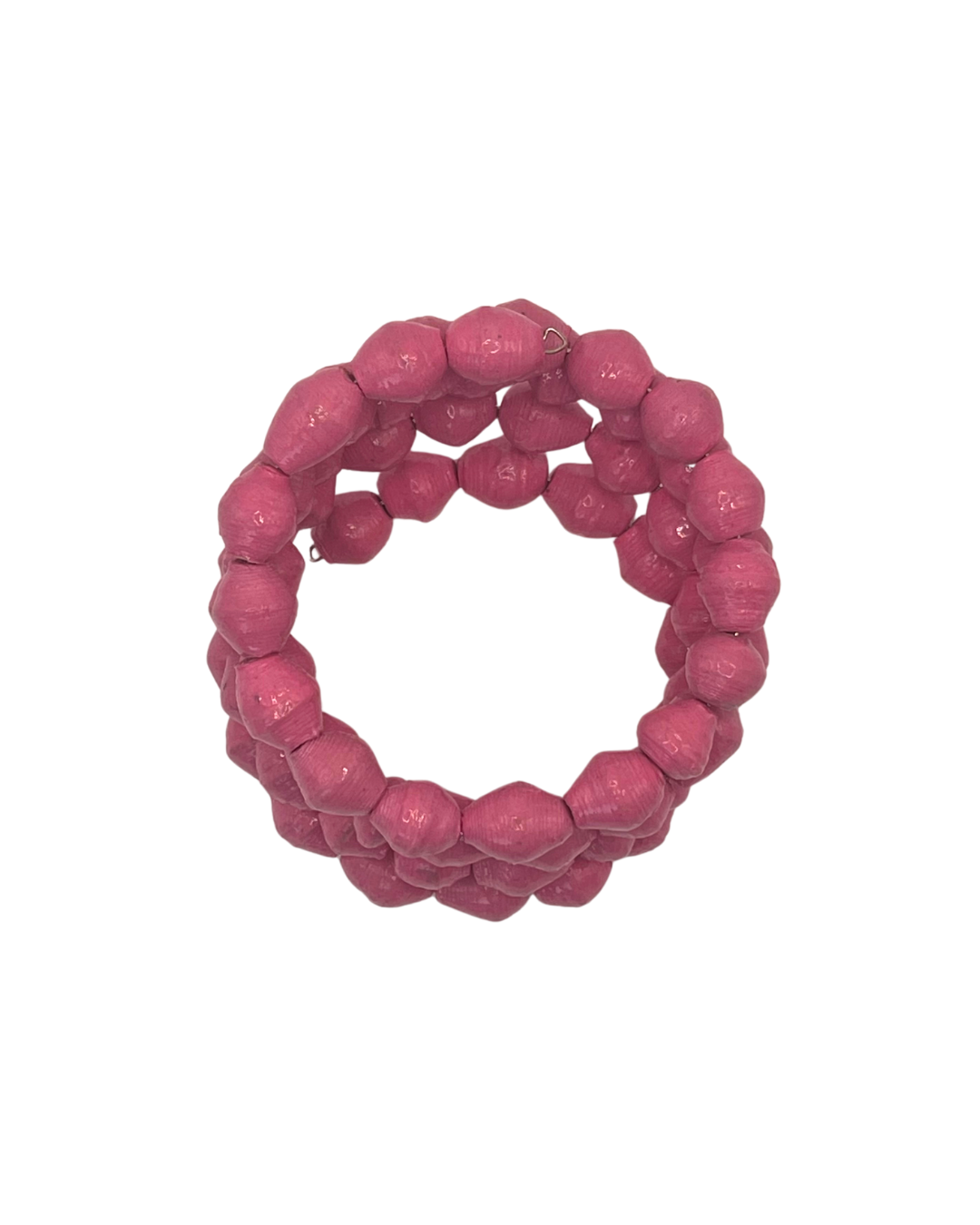 Pink Paper Bead Bracelet