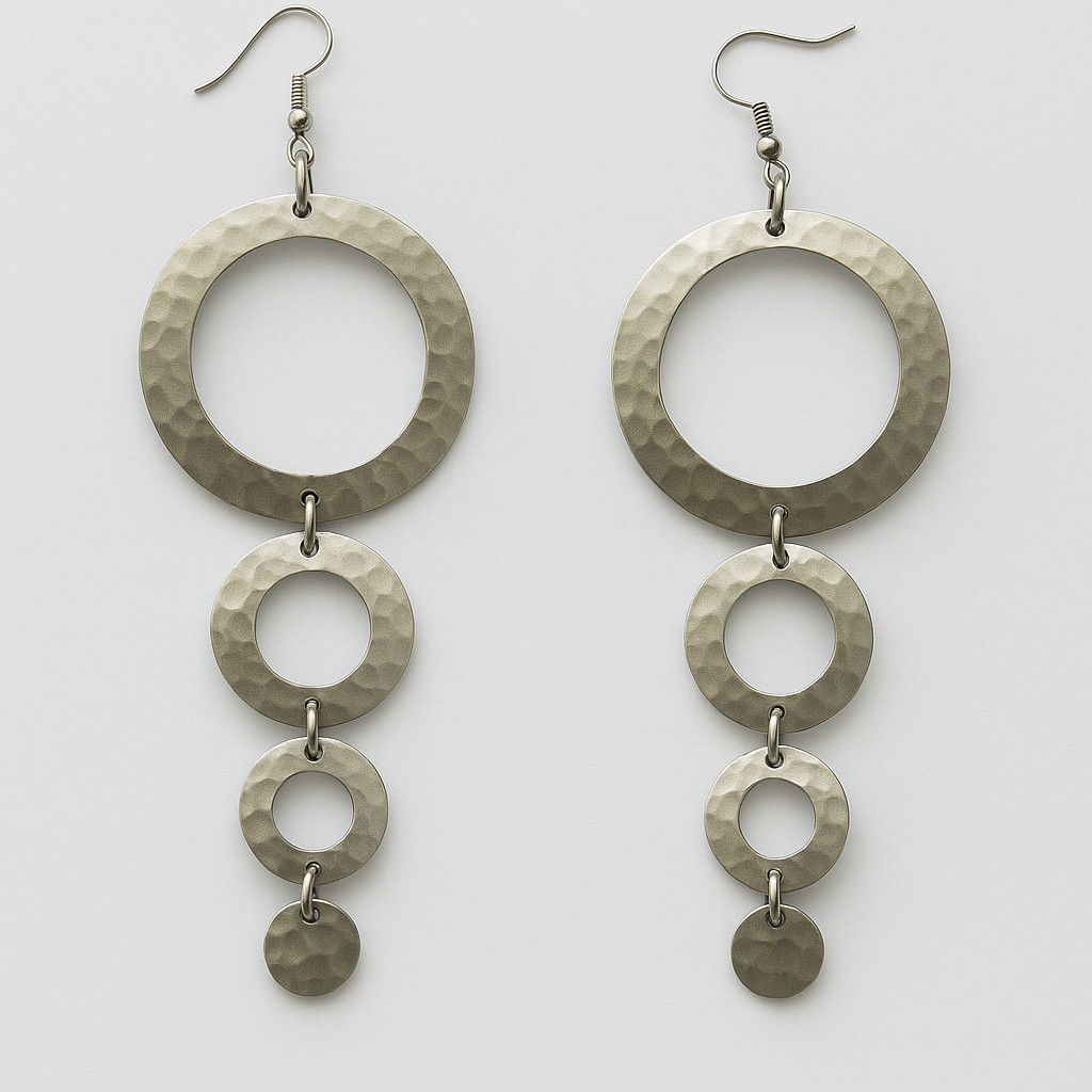 3 rings aluminium earring