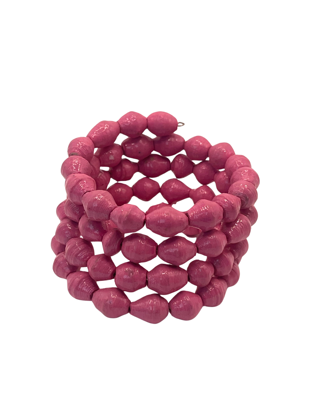 Pink Paper Bead Bracelet
