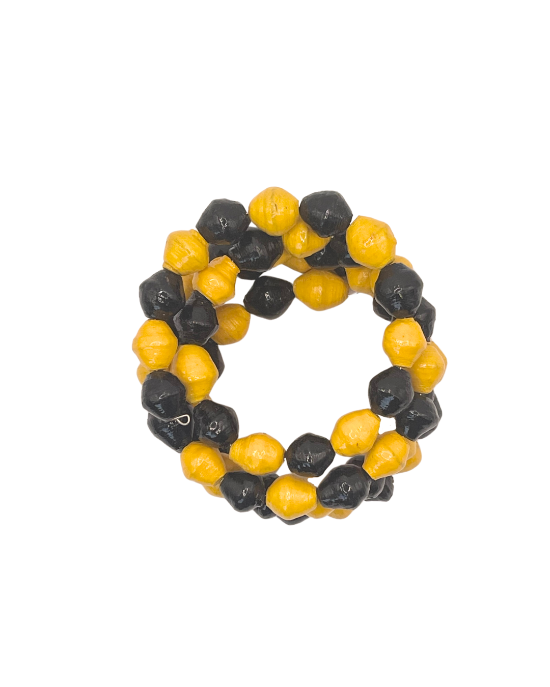 Black and Yellow Paper Bead Bracelet