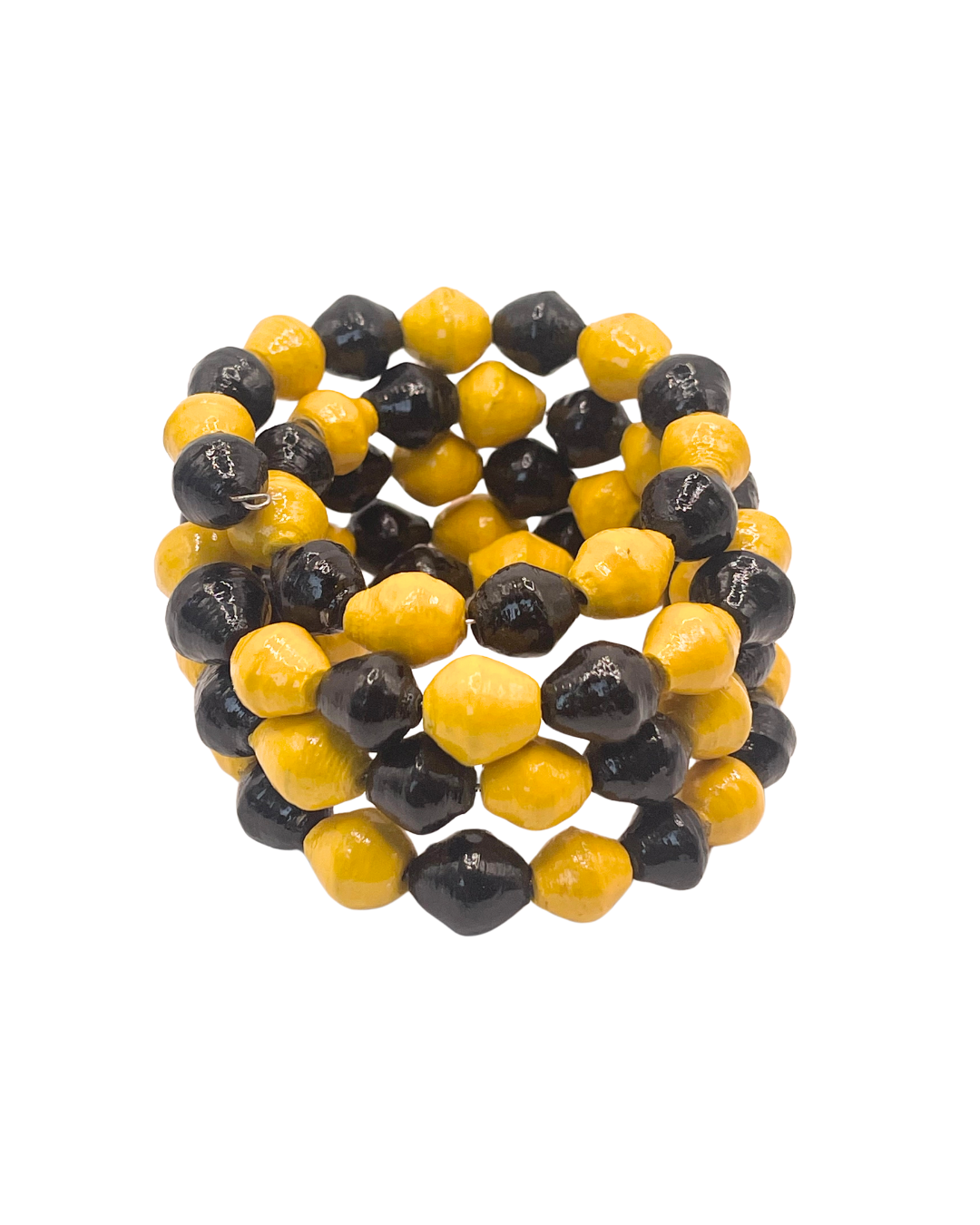 Black and Yellow Paper Bead Bracelet