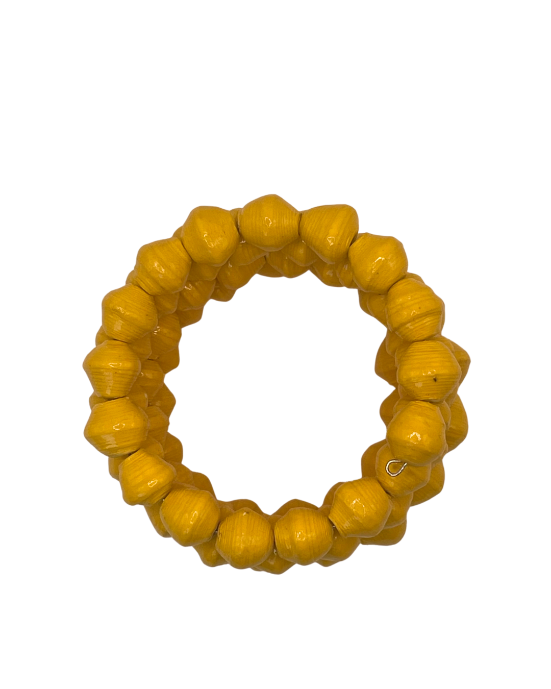 Yellow Paper Bead Bracelet