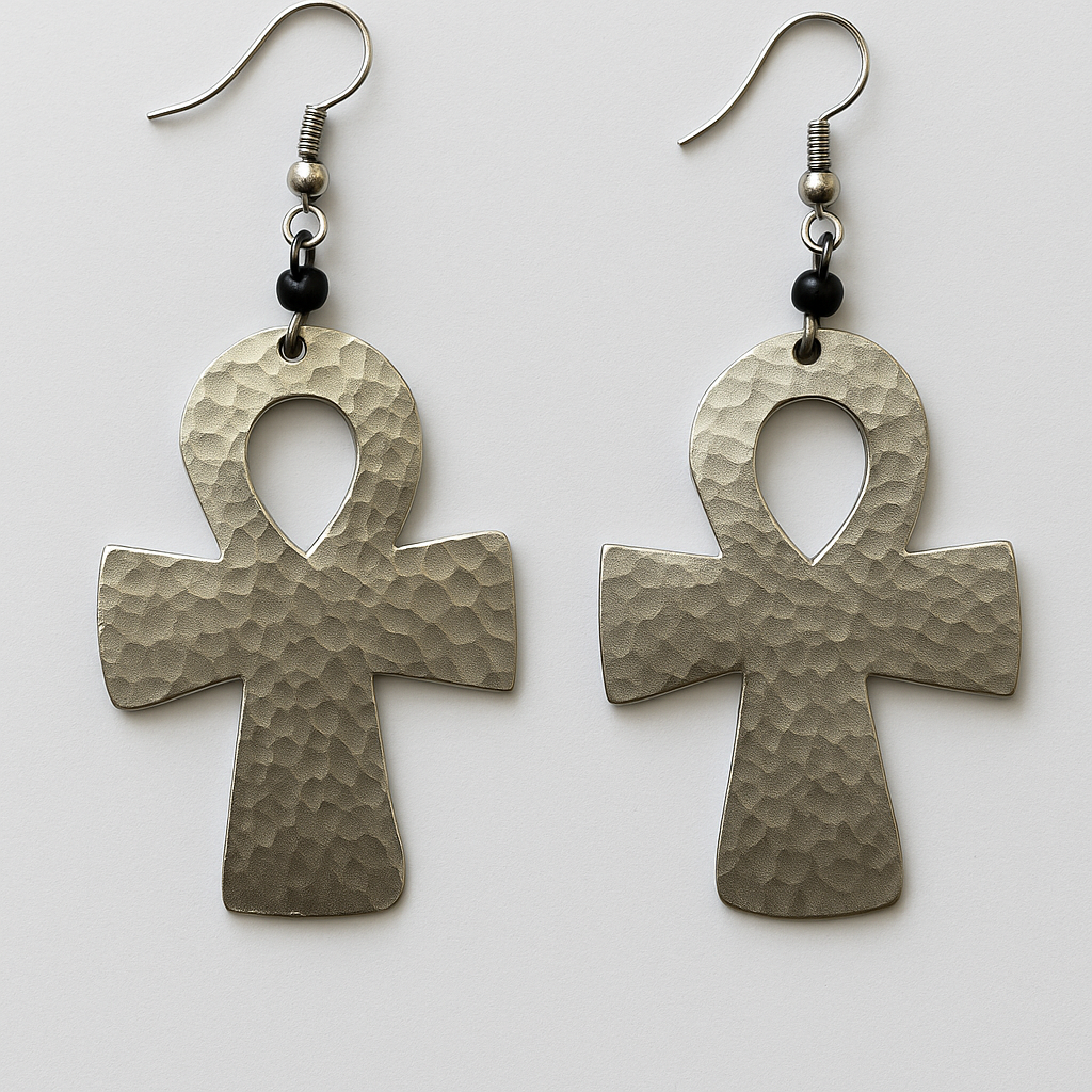Aluminium ankh earring (med)