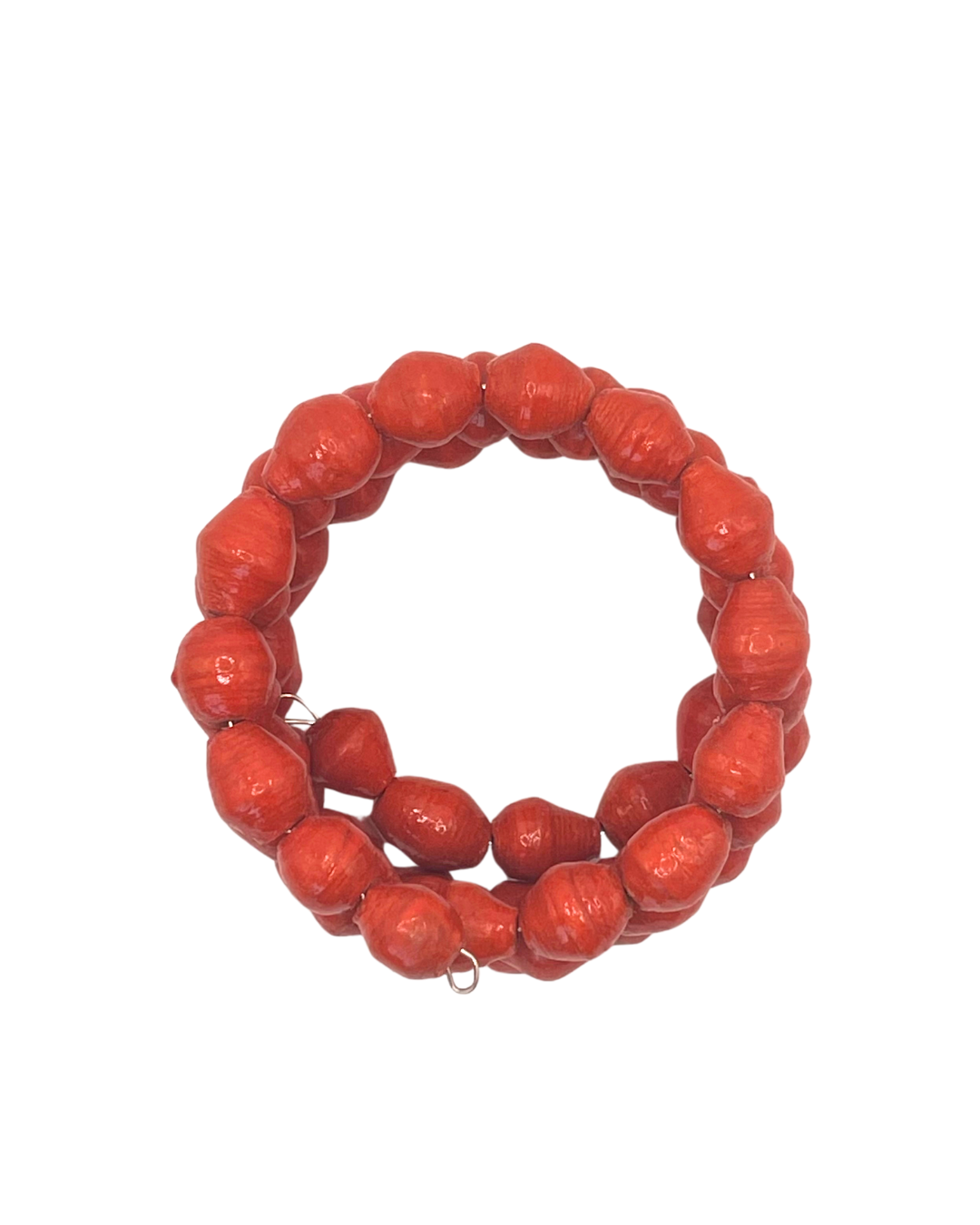 Red Paper Bead Bracelet