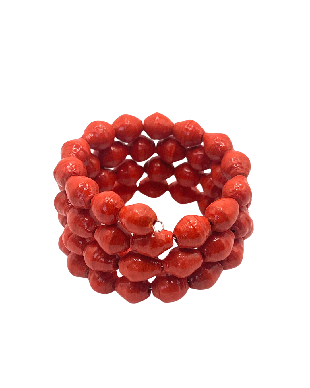 Red Paper Bead Bracelet