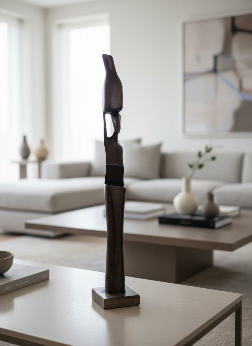 Abstract woman & jar sculpture