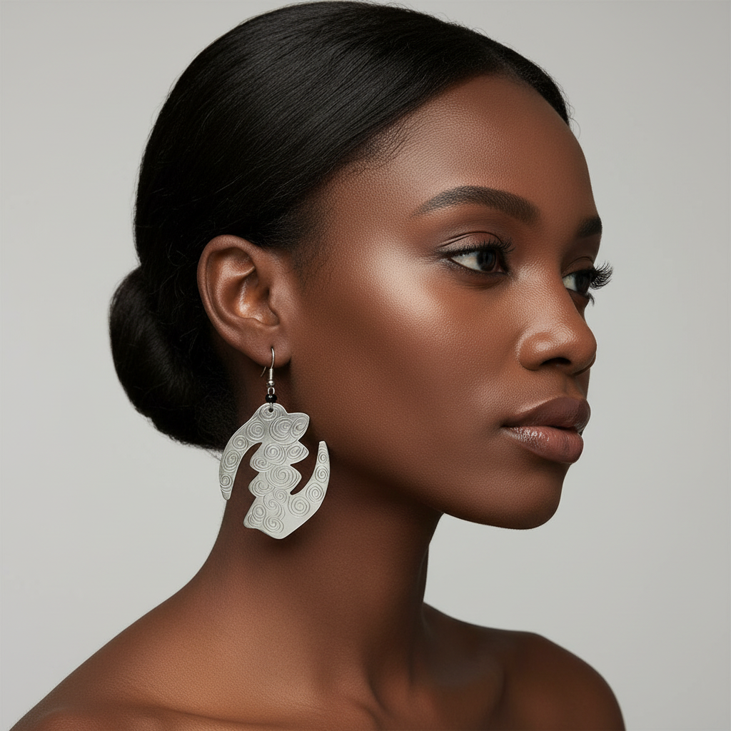 Aluminium Gye Nyame earring