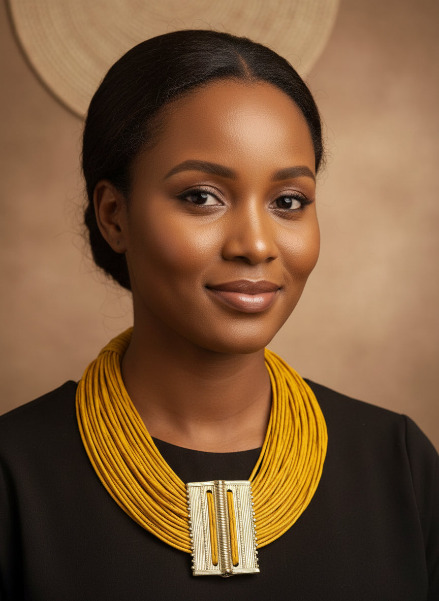 Burkinabe leather & pendant necklace