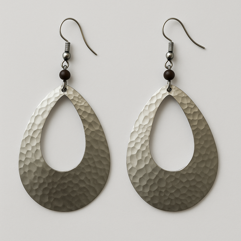 Aluminium oval earring