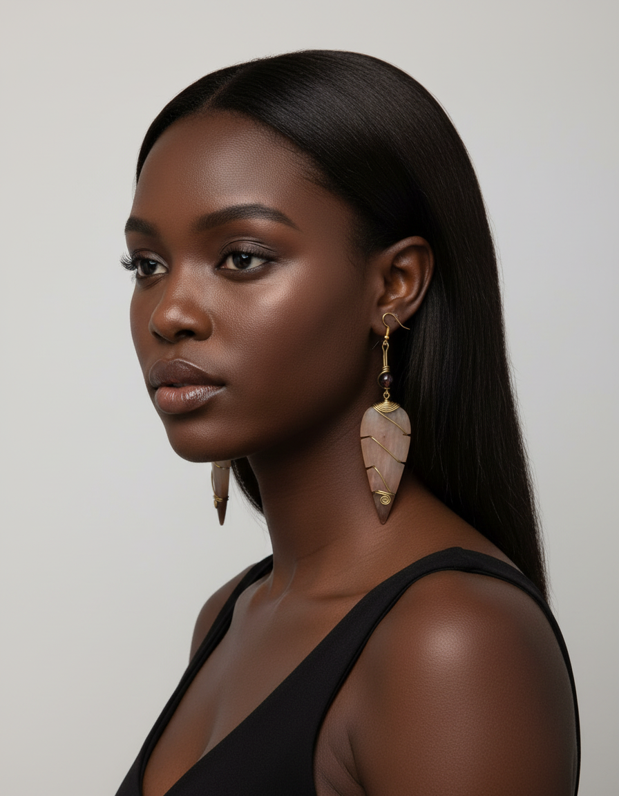Leaf Cowhorn Earring