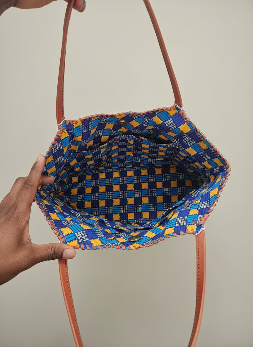 Mudcloth & Leather purse