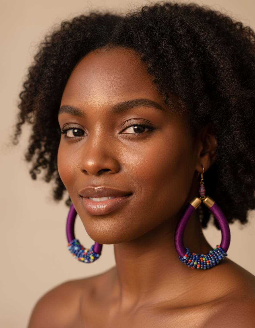 Beaded Hoop Earrings