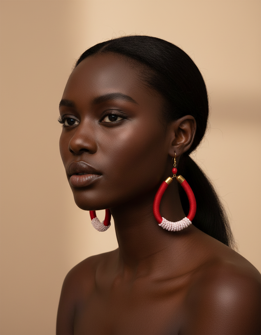 Beaded Hoop Earrings