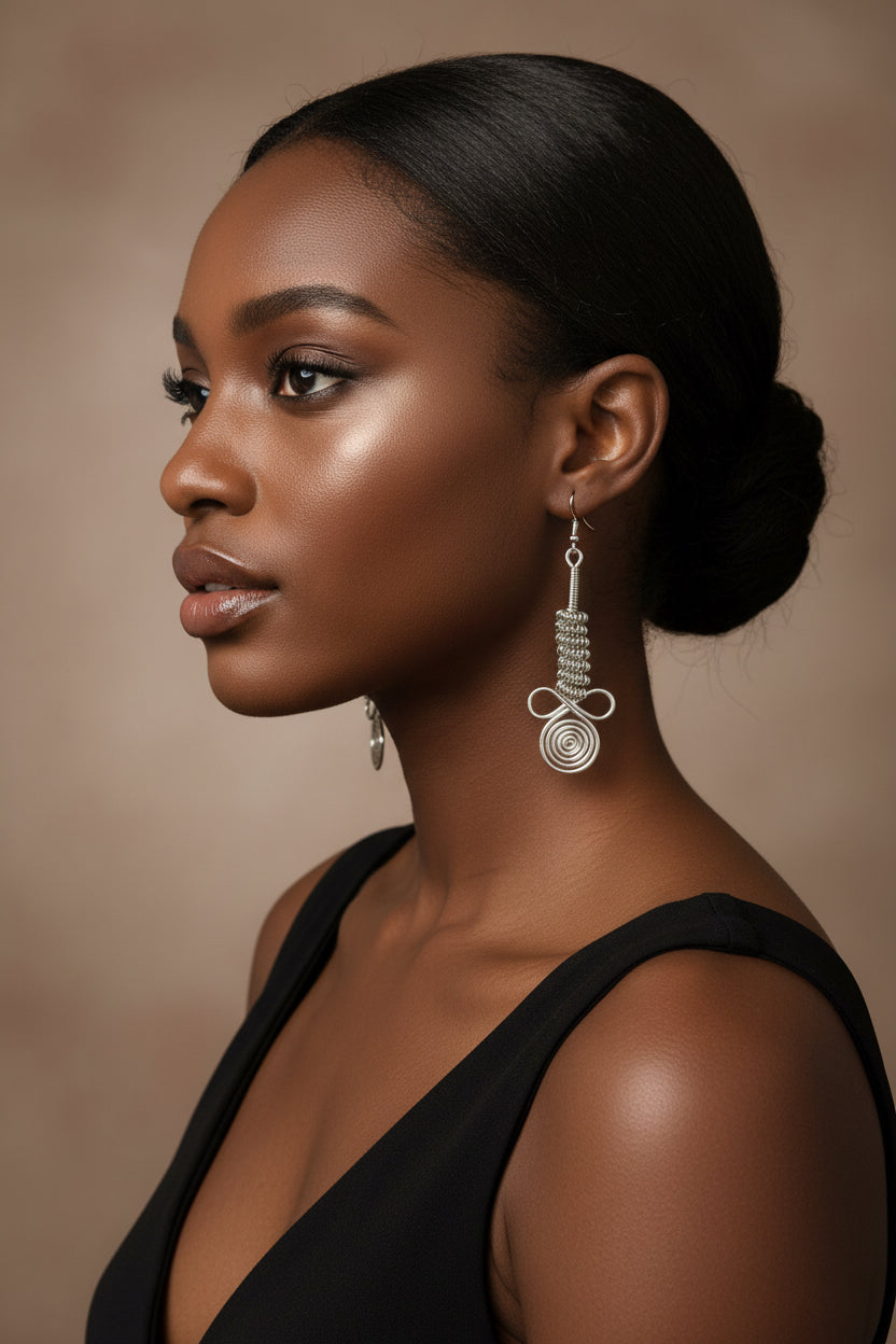 Silver helix earrings