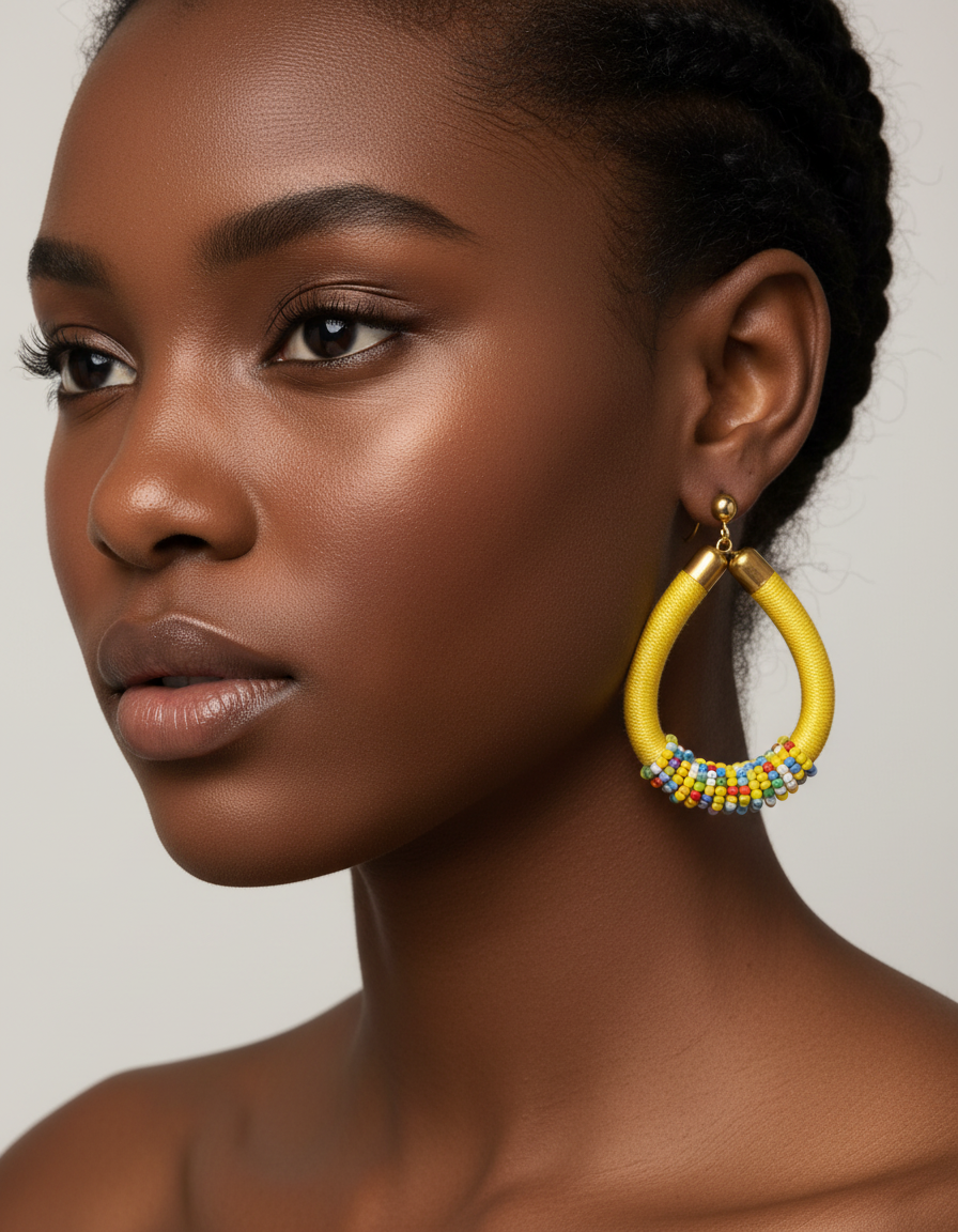 Beaded Hoop Earrings
