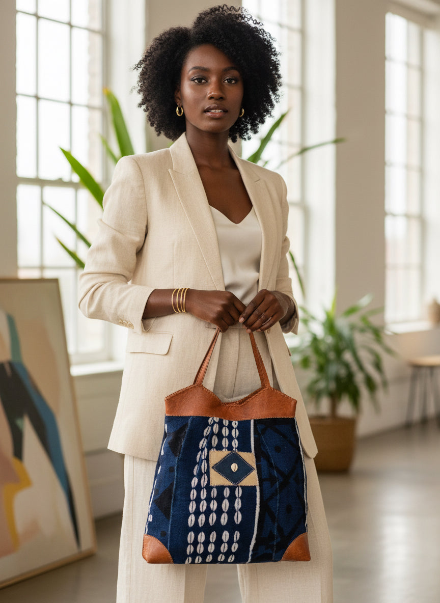 Mudcloth & Leather purse